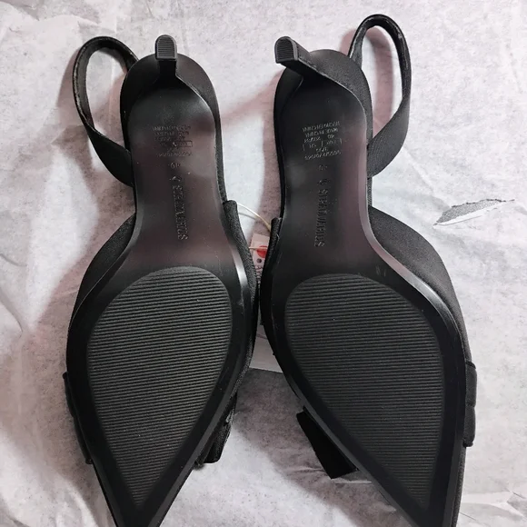 Stradivarius Black Buckle Slingback Heels NWT Size 40 - Picture 4 of 17